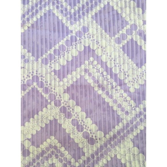 Vintage 60's 70's Light Purple White Optical Illusion Dimity-like Fabric 2 Yds - Picture 3 of 6